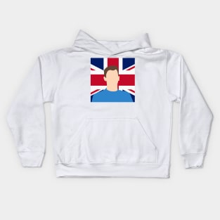 George Russell Face Art - Flag Edition Kids Hoodie